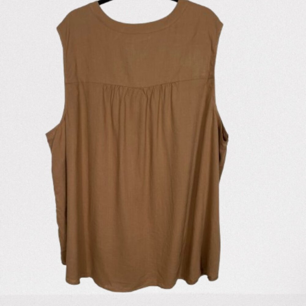 Torrid NEW Harper Linen Blend Pullover Tank Size 5X Light Caramel Color - Picture 7 of 10